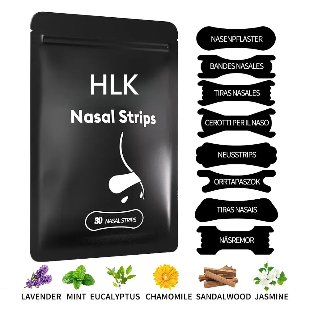 Hersteller für individuell beduftete Nasenstreifen — OEM Aromatherapie-Lavendel-Minze-Eukalyptus-Atem-Nasenband, Großhandel | HLK 2